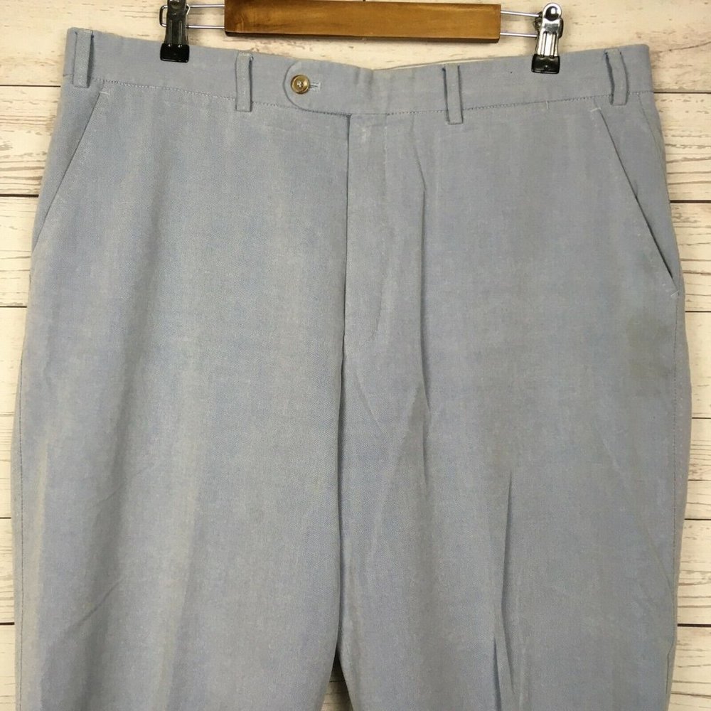 Hiltl‎ Mens ZE200 Dress Pants 36 to 38×28 Trousers Light Blue